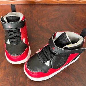 Jordan Kids Black and Red Sneakers